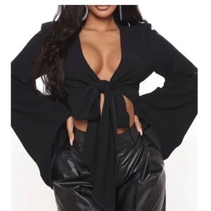 Fashion Nova. Nova Luxe collection. Black Long Sleeve. XS.